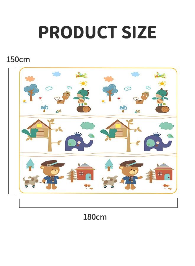 Baby Play Mat,Large Waterproof Foam Foldable Baby Crawling Mat Gym Activity with Reversible Double-Sided Patterns,Anti-Slip Floor Playing Mats 1.5*1.8M