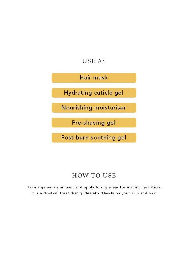 Ultra Hydrate Multipurpose Gel For Skin & Hair; Made With Hyaluronic Acid Hibiscus Aloe Vera And Rose; Provides Hydration & Calms Skin; Vegan & Cruelty Free 100 Gm
