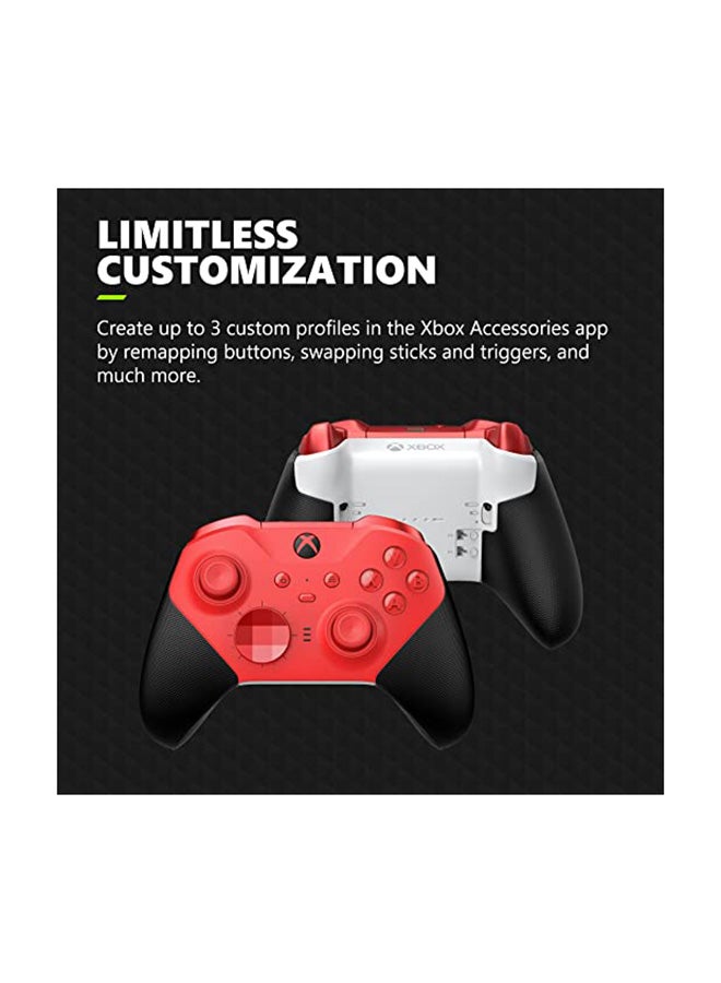 Xbox Elite Wireless Controller Series 2 For Xbox Series X|S, Xbox One, Windows10/11, Android, and iOS– Core (Red)
