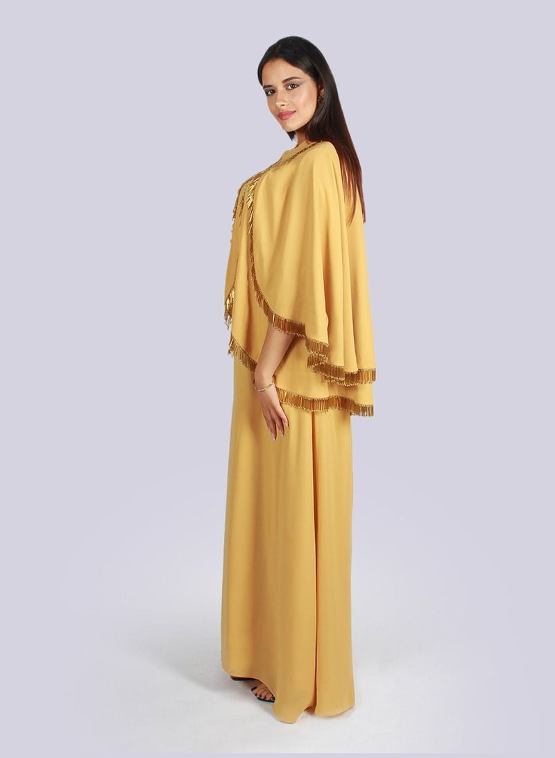 Zohra Tassel Cape Sleeve Kaftan