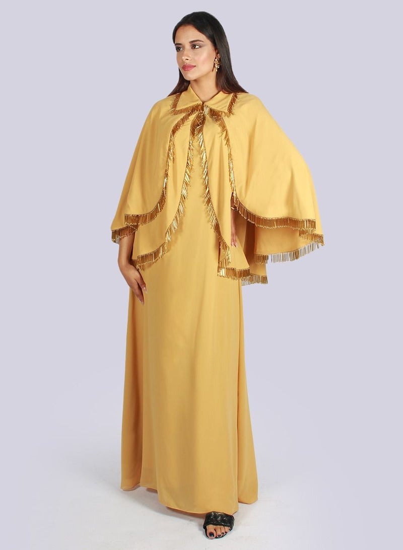 Zohra Tassel Cape Sleeve Kaftan