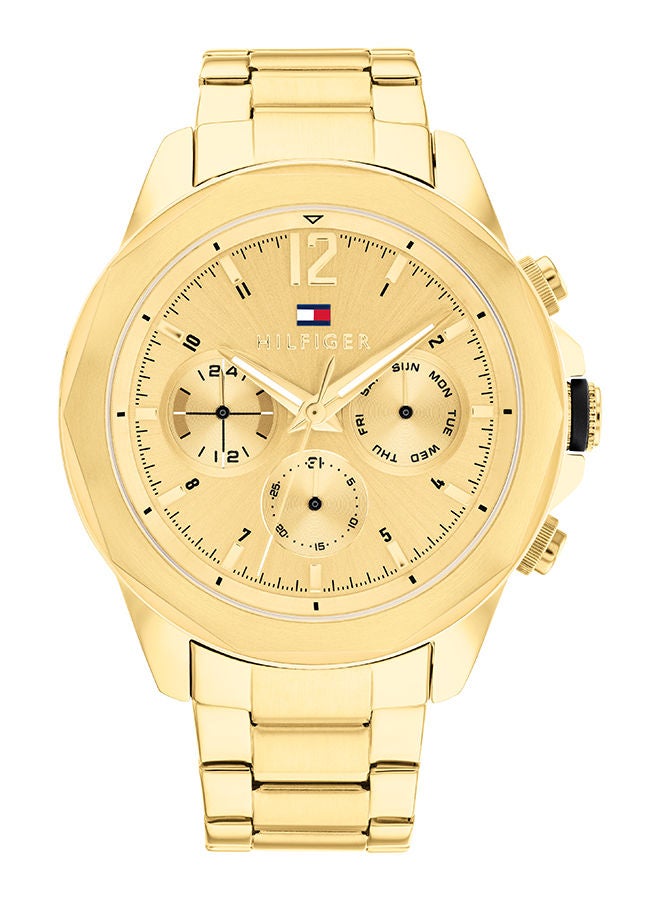 Men Analog Round Shape Stainless Steel Wrist Watch 46 mm