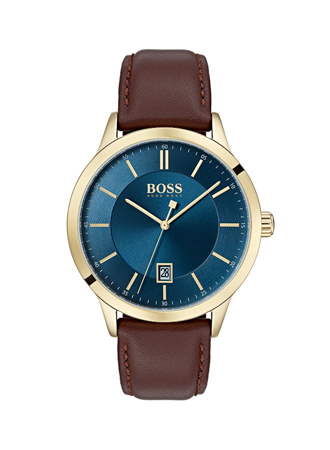 Men's Analog Round Leather Wrist Watch 1513685 - 41 mm