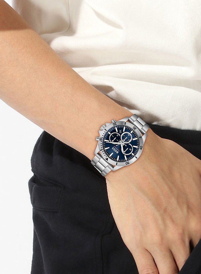 Men's Chronograph Round Stainless Steel Wrist Watch 1514069 - 45 mm