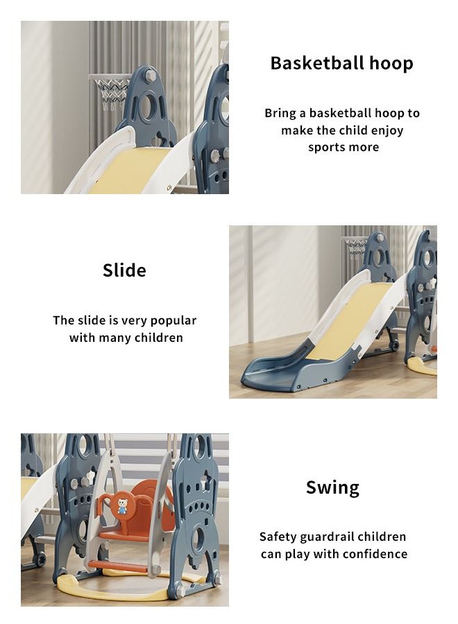 Kids Swing And Slide Set Indoor Plastic Playground Baby Slides For Children