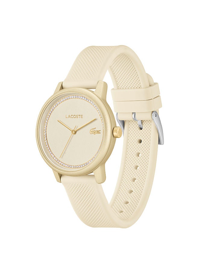 Women Analog Round Shape Silicone Wrist Watch 36 mm