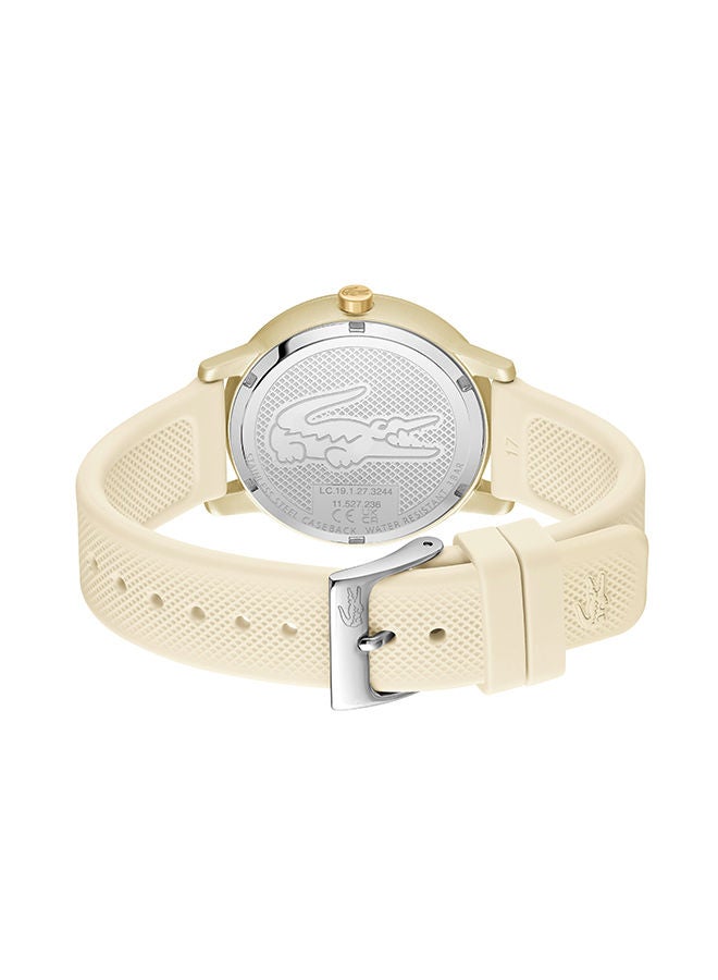 Women Analog Round Shape Silicone Wrist Watch 36 mm