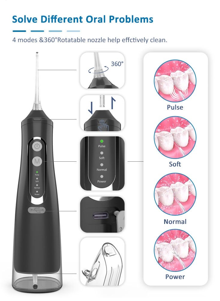 Portable Water Flosser Oral Irrigator White 310ml