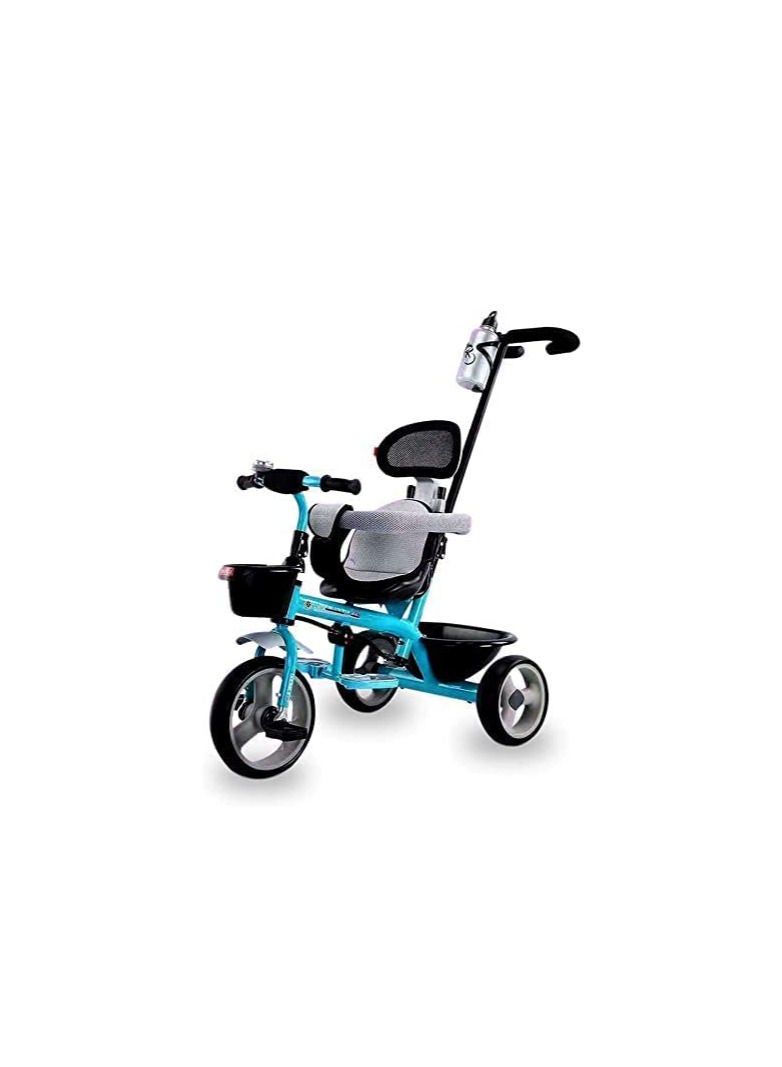 Kids Tricycle with Push Bar and 3 Wheels For 1 To 6 Years Toddlers Blue Color