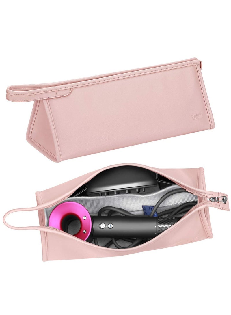 Travel Organizer for Dyson Airwrap Curling Iron Styler Compatible Portable Travel Organizer for Airwrap Hair Dryer Styler and Accessories (Pink)