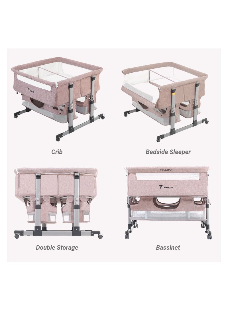 Baby Twin Bed Side With Horizontal Adjustment - Fellow - Ivory