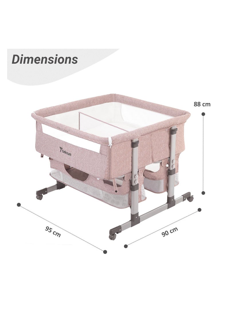 Baby Twin Bed Side With Horizontal Adjustment - Fellow - Ivory