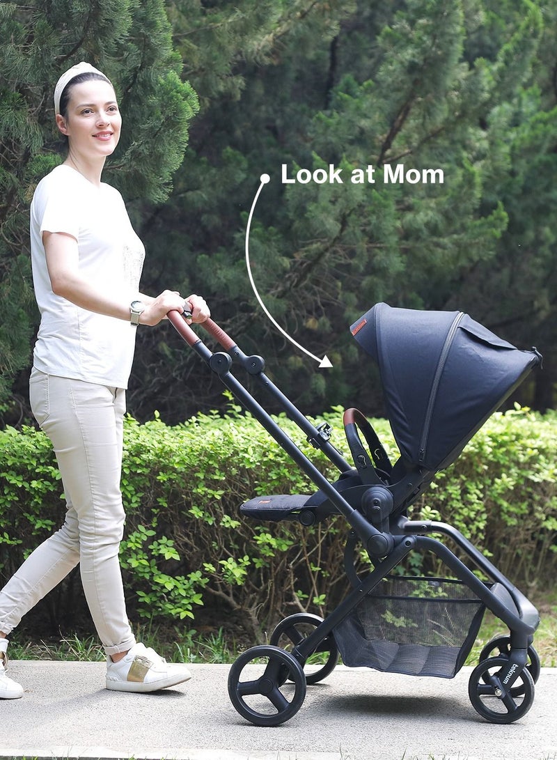 Reversible Stroll 1 Travel Stroller - Ultra-Compact, Multi-Recline, 0-4 Years - Black