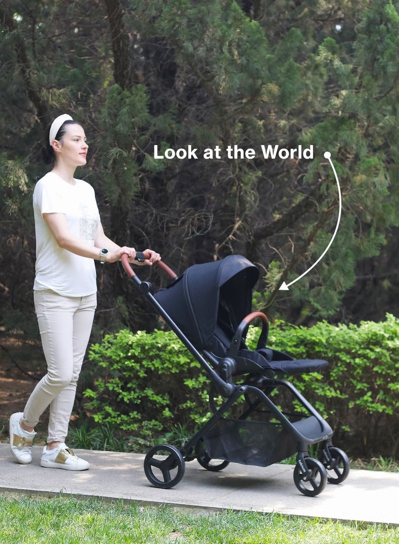 Reversible Stroll 1 Travel Stroller - Ultra-Compact, Multi-Recline, 0-4 Years - Black