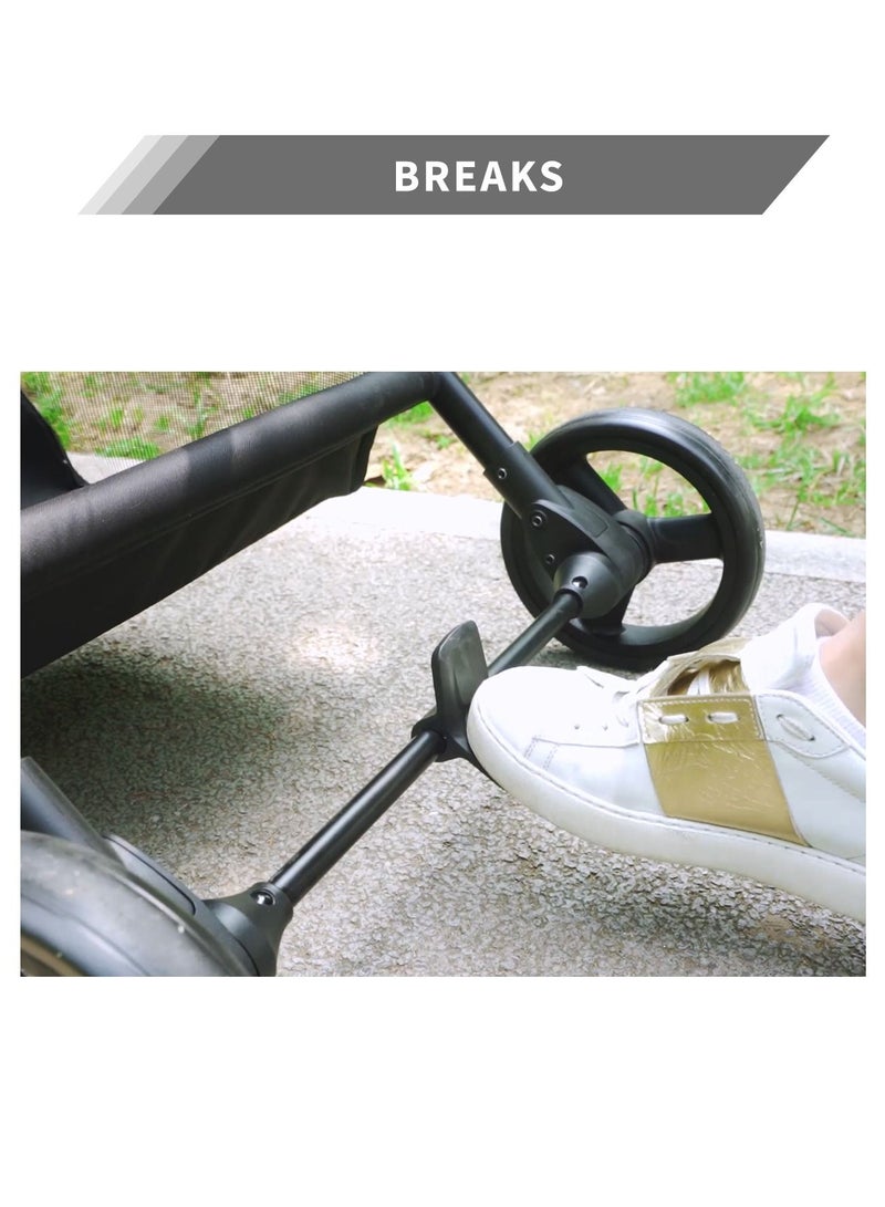 Lightweight Stroll - 1 Reversible Travel Baby Stroller With Large Basket - Grey