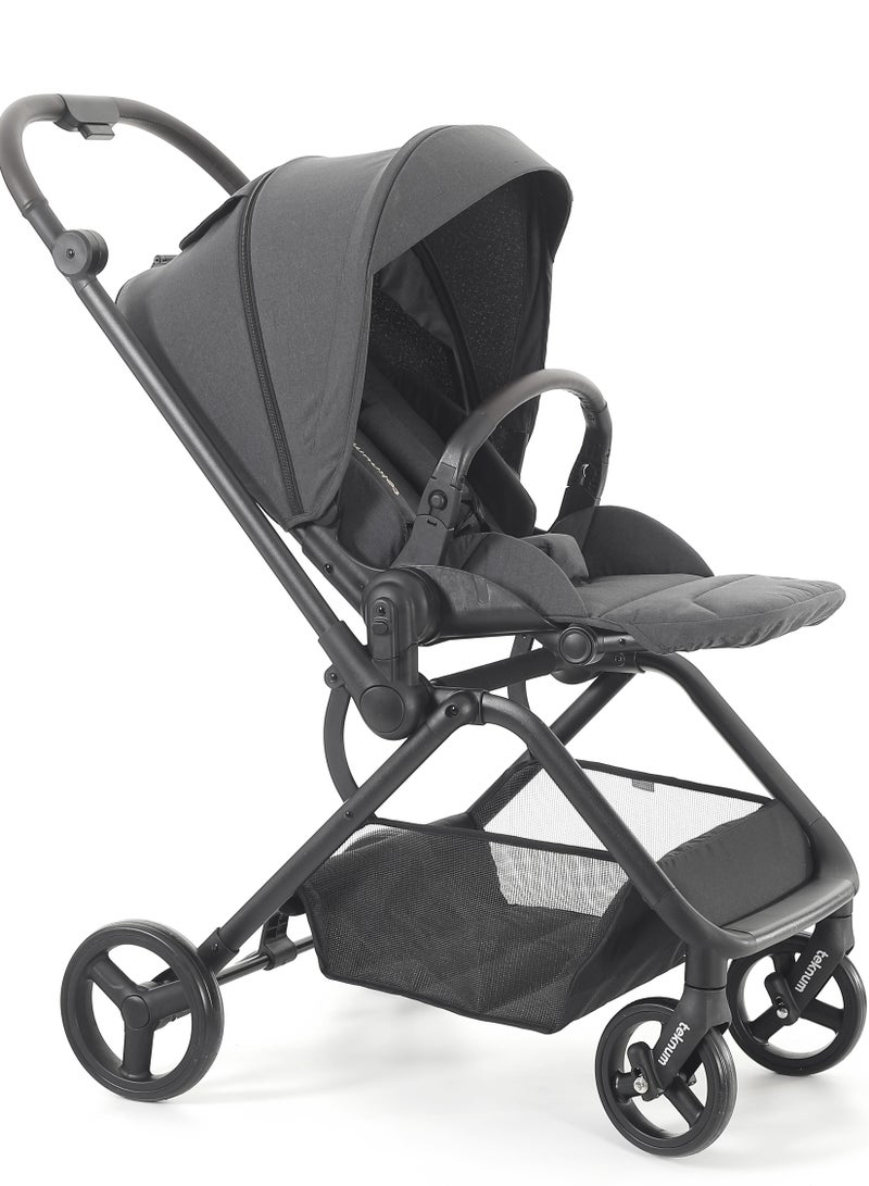 Lightweight Stroll - 1 Reversible Travel Baby Stroller With Large Basket - Grey