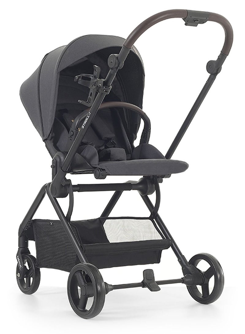 Lightweight Stroll - 1 Reversible Travel Baby Stroller With Large Basket - Grey
