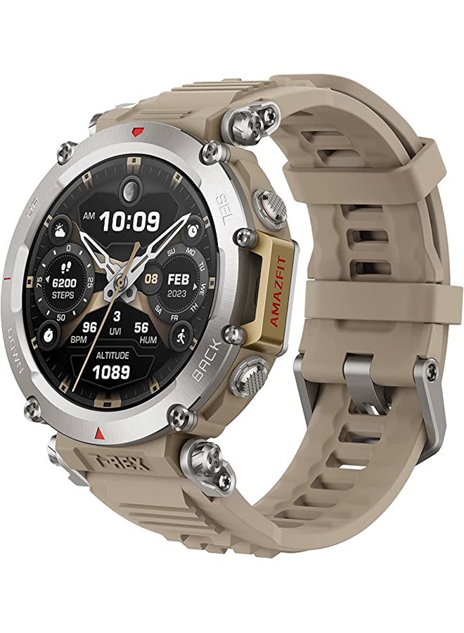 T-Rex Ultra 30m Freediving, Dual-Band GPS & Offline Map Support, Mud-Resistant & 100m Water-Resistant, Military-Grade Outdoor GPS Sports Watch Sahara