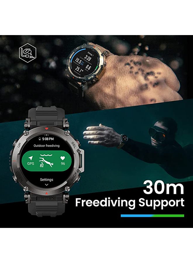 T-Rex Ultra 30m Freediving, Dual-Band GPS & Offline Map Support, Mud-Resistant & 100m Water-Resistant, Military-Grade Outdoor GPS Sports Watch Sahara