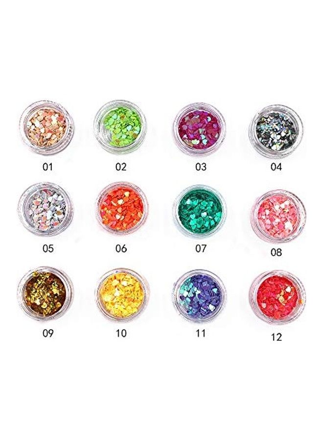 12-Piece Nail Flake Boxes Multicolour