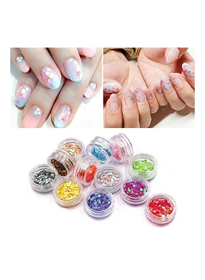 12-Piece Nail Flake Boxes Multicolour