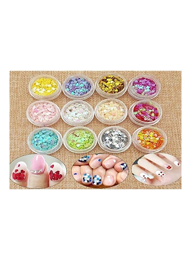 12-Piece Nail Flake Boxes Multicolour