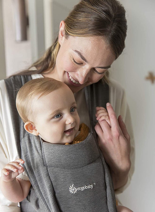 Embrace Baby Carrier For Newborns From Birth With Head Support, Extra Soft And Ergonomic, Heather Grey