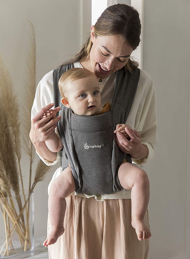 Embrace Baby Carrier For Newborns From Birth With Head Support, Extra Soft And Ergonomic, Heather Grey