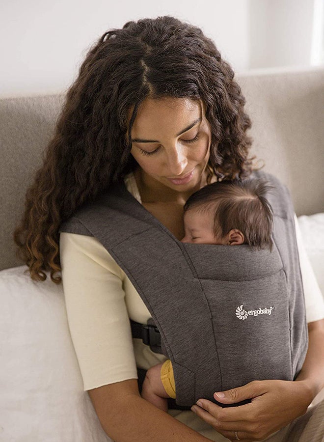 Embrace Baby Carrier For Newborns From Birth With Head Support, Extra Soft And Ergonomic, Heather Grey
