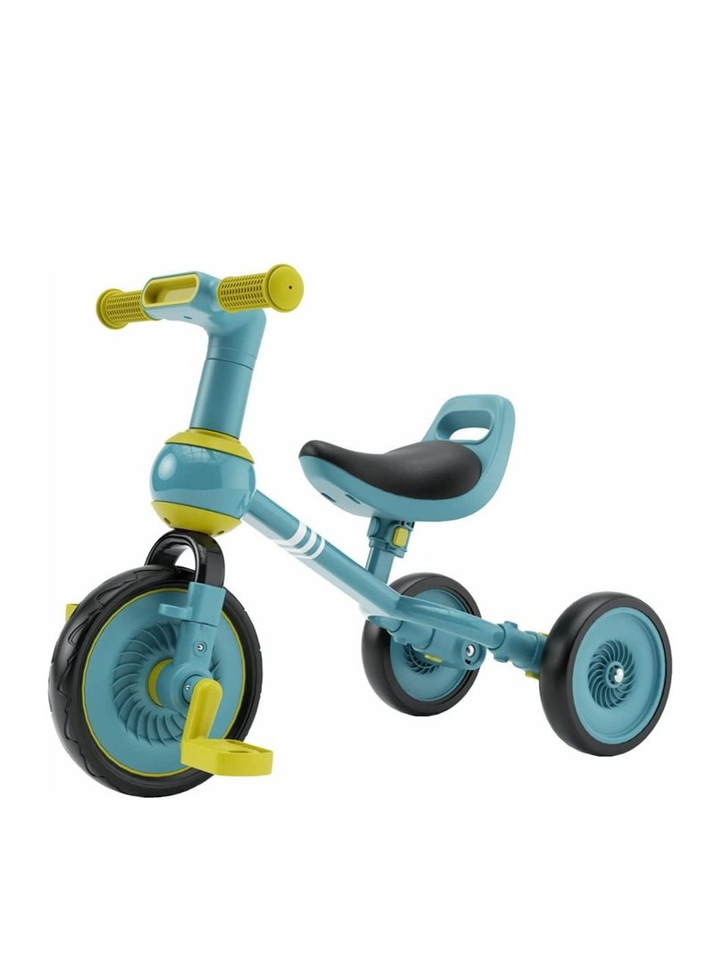 4 in 1 Kids Tricycle Suitable for 1-3 Years Toddler Tricycle Boys Girls Baby Balance Bike Baby Lightweight with Detachable Pedals
