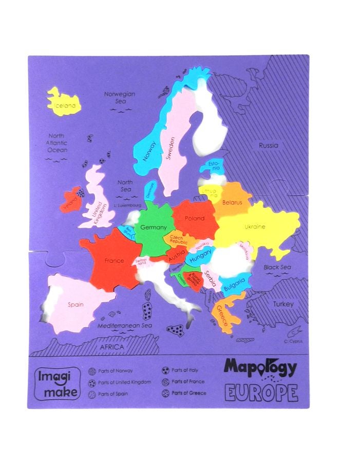 34-Piece Mapology Europe Jigsaw Puzzle