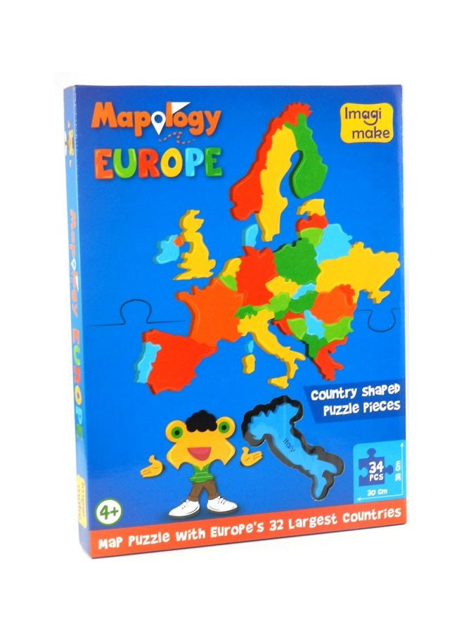 34-Piece Mapology Europe Jigsaw Puzzle