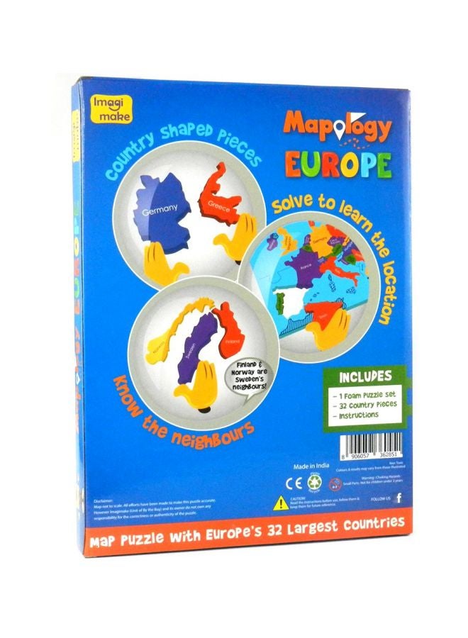 34-Piece Mapology Europe Jigsaw Puzzle