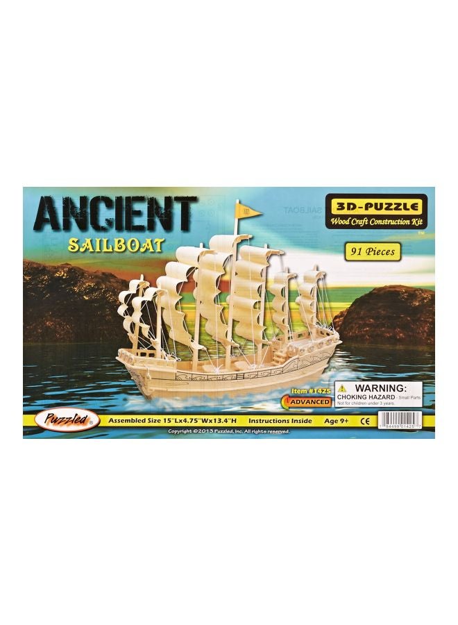 91-Piece Ancient Sailboat 3D Puzzles 1425