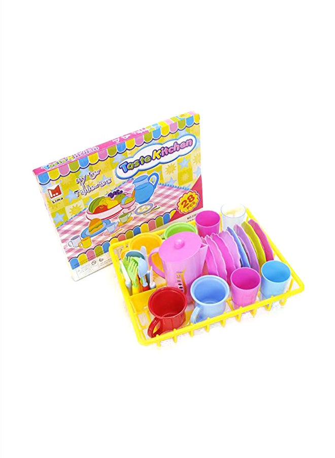 Kids Wash And Dry Kitchen Dishes With Tea Play Set