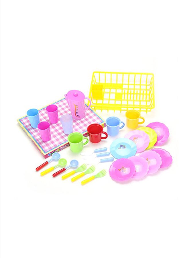 Kids Wash And Dry Kitchen Dishes With Tea Play Set