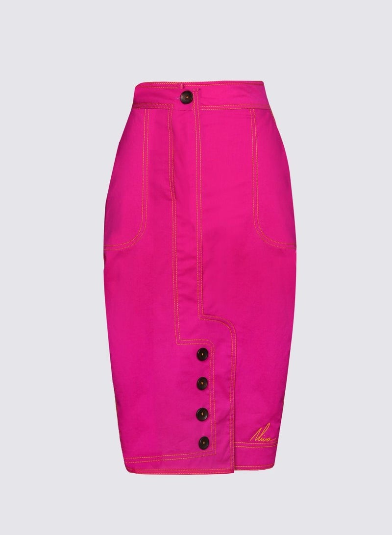 Pencil Cut Stitch Detailing Skirt