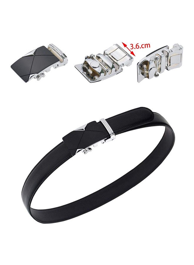 Automatic Buckle Ratchet Dress Belt Black