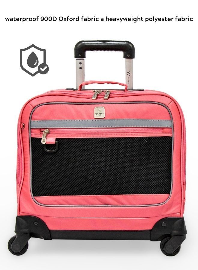 Wires 4-Wheeled Kids Trolley School Bag with Lunch Bag+Pencil Case(Dimensions: 46x32x22cm)-Pink