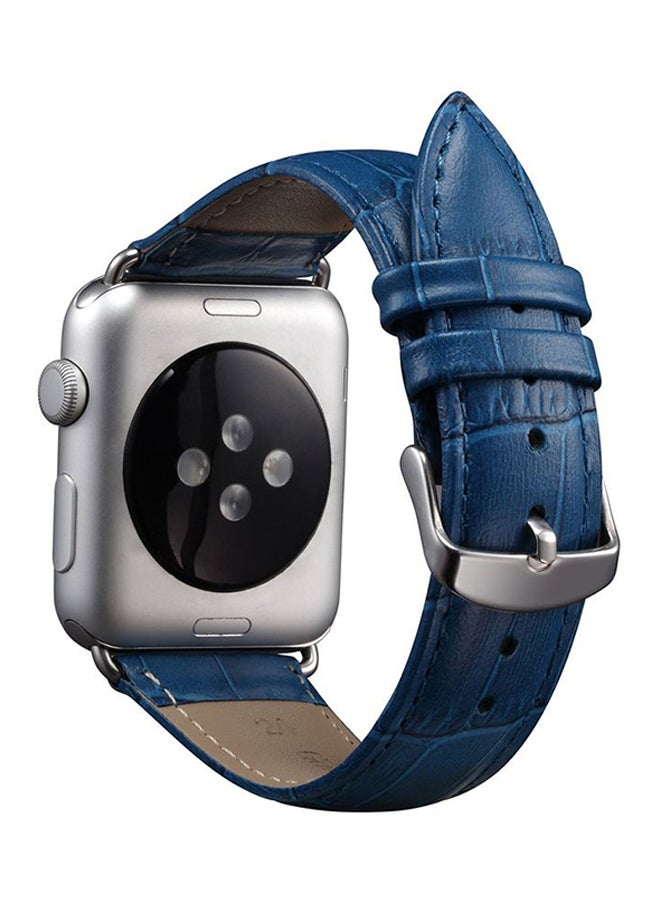 Leather Wristband Strap For Apple Watch 42mm Blue