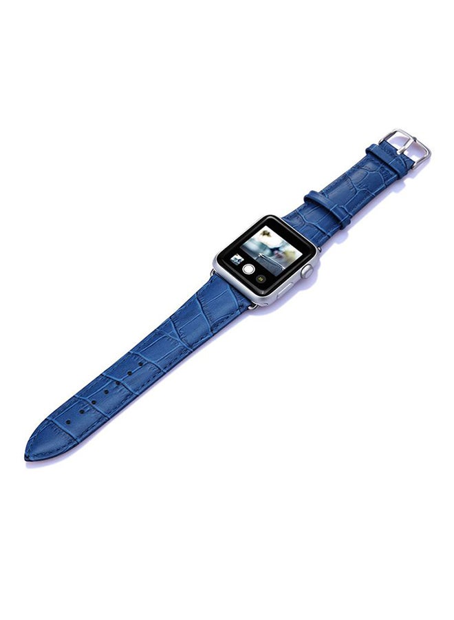 Leather Wristband Strap For Apple Watch 42mm Blue