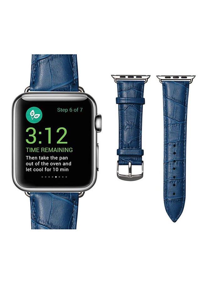 Leather Wristband Strap For Apple Watch 42mm Blue