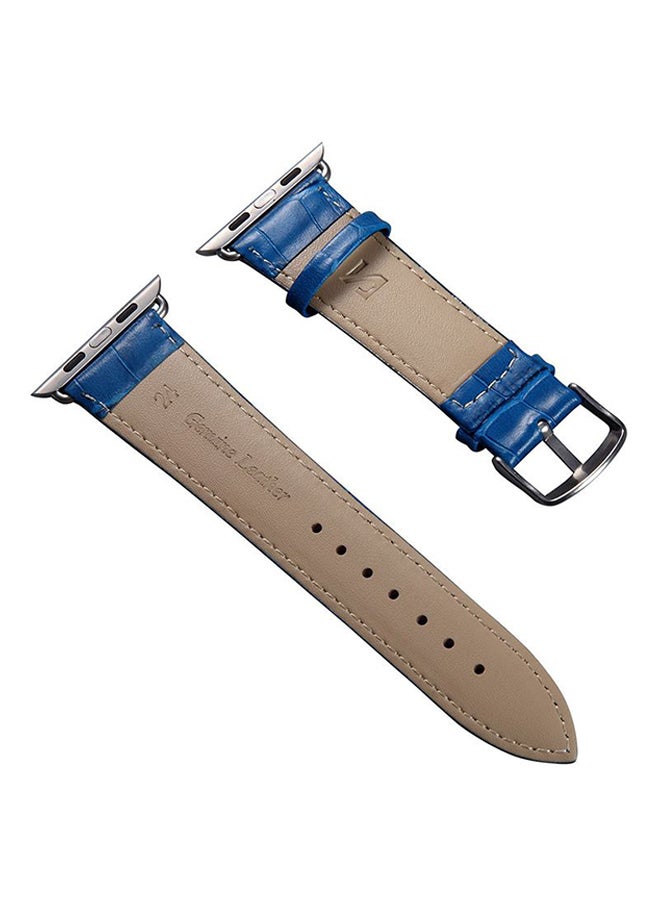 Leather Wristband Strap For Apple Watch 42mm Blue