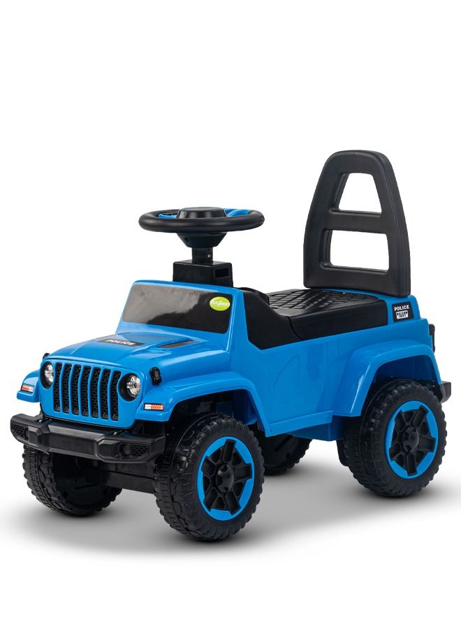 Baybee Raven Ride on  Car for Kids, Ride on Push Car with Music Button Kids Car with Storage & High Backrest Ride on Toy Baby Car Push Ride on Car for Kids Baby Toddlers 1 to 3 Years Boy Girl Blue