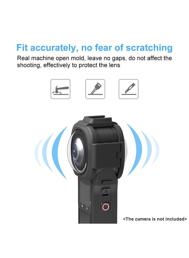 PULUZ Lens Guards Lens Protective Cover with Cold Shoe Mount Compatible with Insta360 ONE RS 1-Inch 360 Edition Action Camera