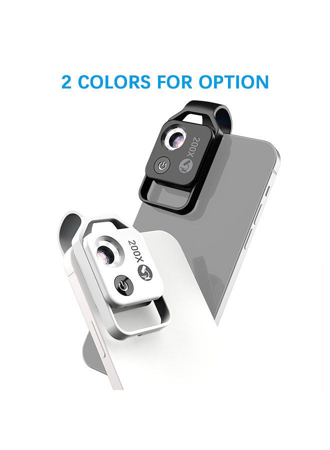 APEXEL MS002 200X Professional Phone Microscope Lens with Universal Phone Clip for Plant Insect Hair Skin Observation Jewelry Jade Appraisal Electronics Industry Testing