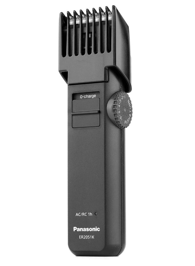 Rechargeable Wet/Dry Beard & Hair Trimmer, 12 Cutting lengths, 1 hours full charge,40 min use- ER2051 Black