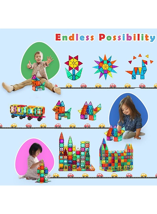 139 PCS Magnetic Tiles Building Blocks for Boys and Girls, Construction Toys for Toddlers Kids, Educational 3D Magnet Puzzles