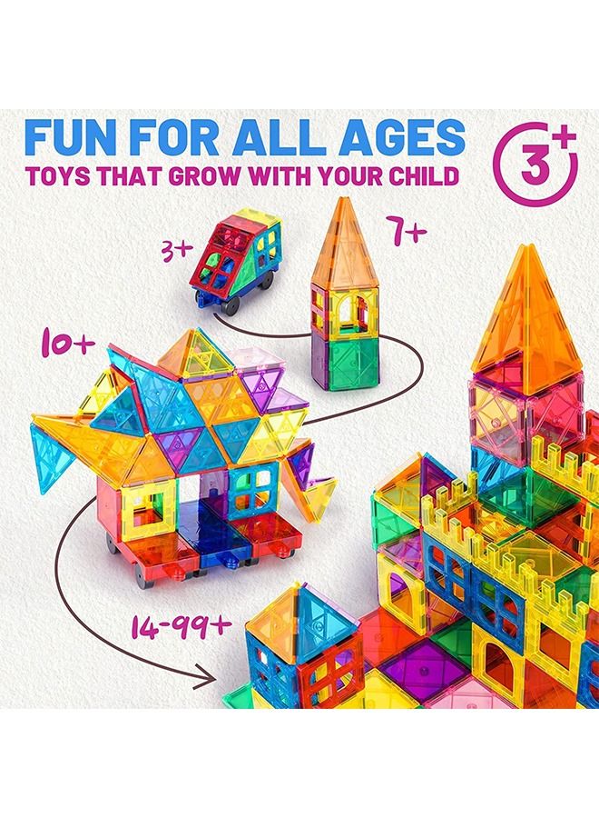 139 PCS Magnetic Tiles Building Blocks for Boys and Girls, Construction Toys for Toddlers Kids, Educational 3D Magnet Puzzles