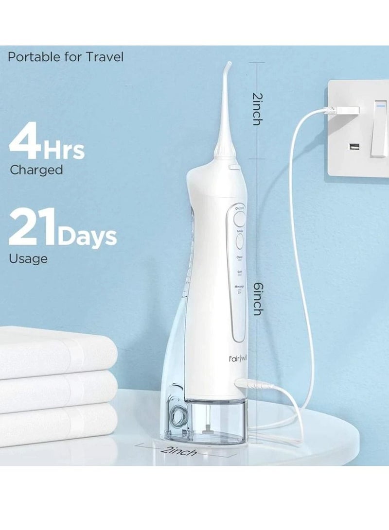 Portable Oral Irrigator USB Rechargeable Dental Water Flosser Jet Irrigator Dental Teeth Cleaner 3 Modes 300ML